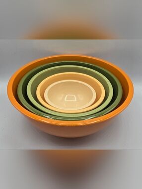 Certified International Melamine Nesting Mixing Bowls 5 Pc Set Retro Colors.